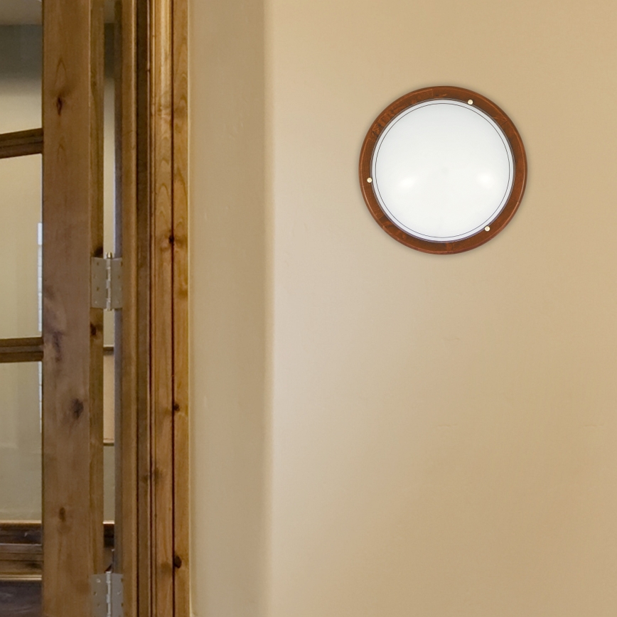 Brilagi - griestu gaismeklis ORBIS 1xE27/60W/230V, Ø 30 cm, no priedes koka