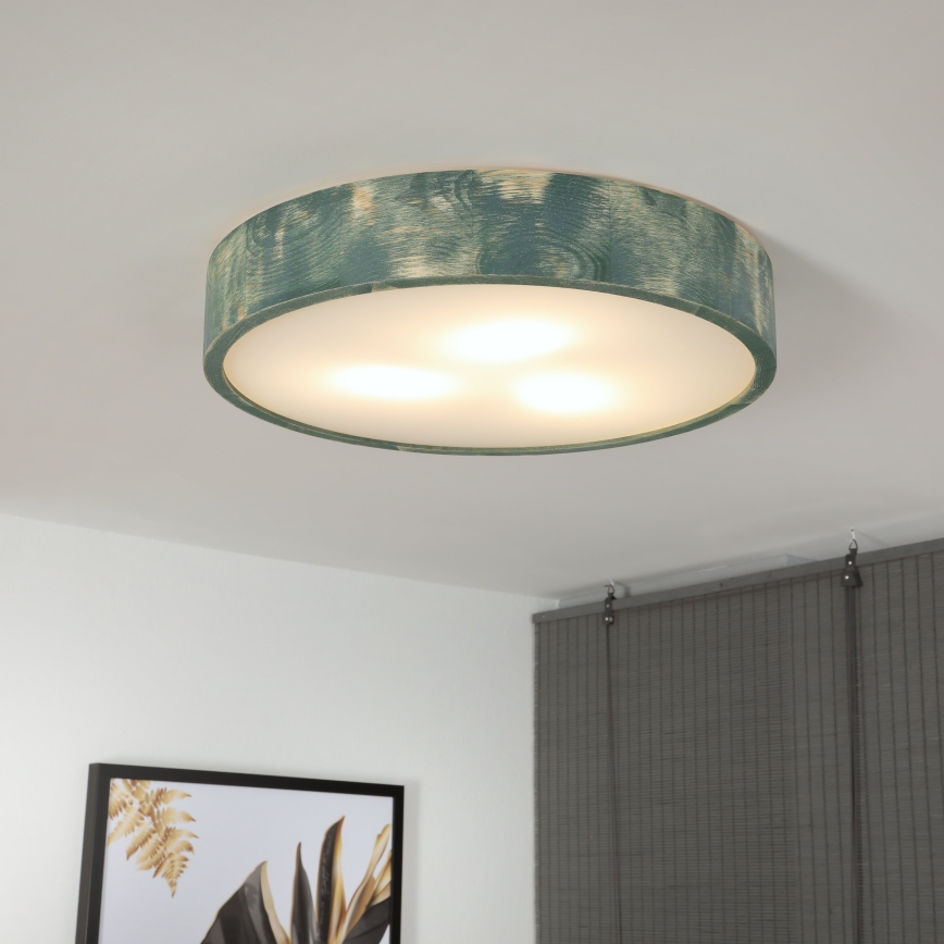 Brilagi - Griestu gaismeklis PINO 3xE27/15W/230V priede/zaļa Ø 47,5 cm