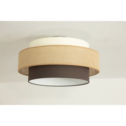 Brilagi - griestu gaismeklis RESNA 1xE27/60W/230V Ø 40 cm bēšs/melns