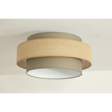 Brilagi - Griestu gaismeklis RESNA 1xE27/60W/230V Ø 40 cm brūns/bēšs