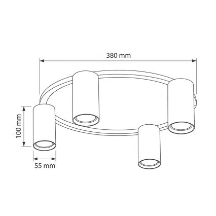 Brilagi - Griestu gaismeklis SELE 4xGU10/30W/230V balts