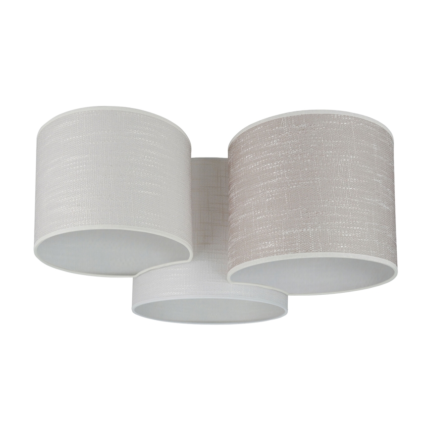 Brilagi - Griestu gaismeklis SNAKE 3xE27/15W/230V 50x57 cm pelēks/krēmīgs