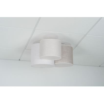 Brilagi - Griestu gaismeklis SNAKE 3xE27/15W/230V 50x57 cm pelēks/krēmīgs