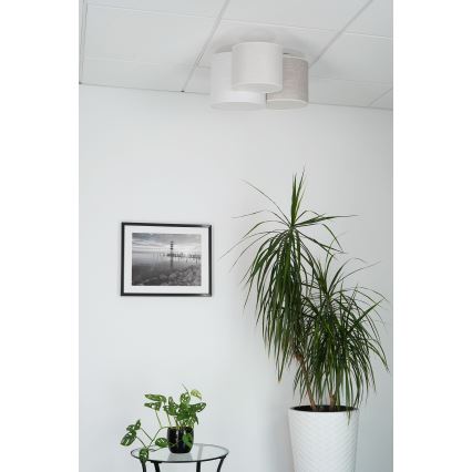 Brilagi - Griestu gaismeklis SNAKE 3xE27/15W/230V 50x57 cm pelēks/krēmīgs