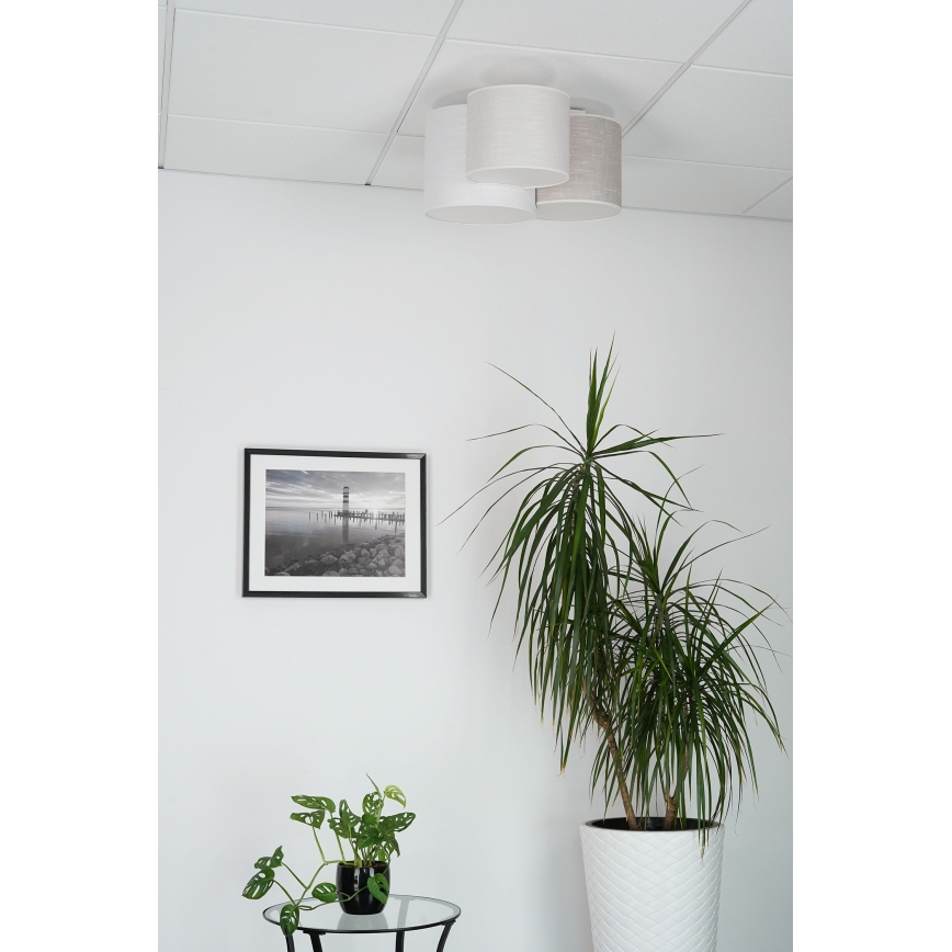 Brilagi - Griestu gaismeklis SNAKE 3xE27/15W/230V 50x57 cm pelēks/krēmīgs