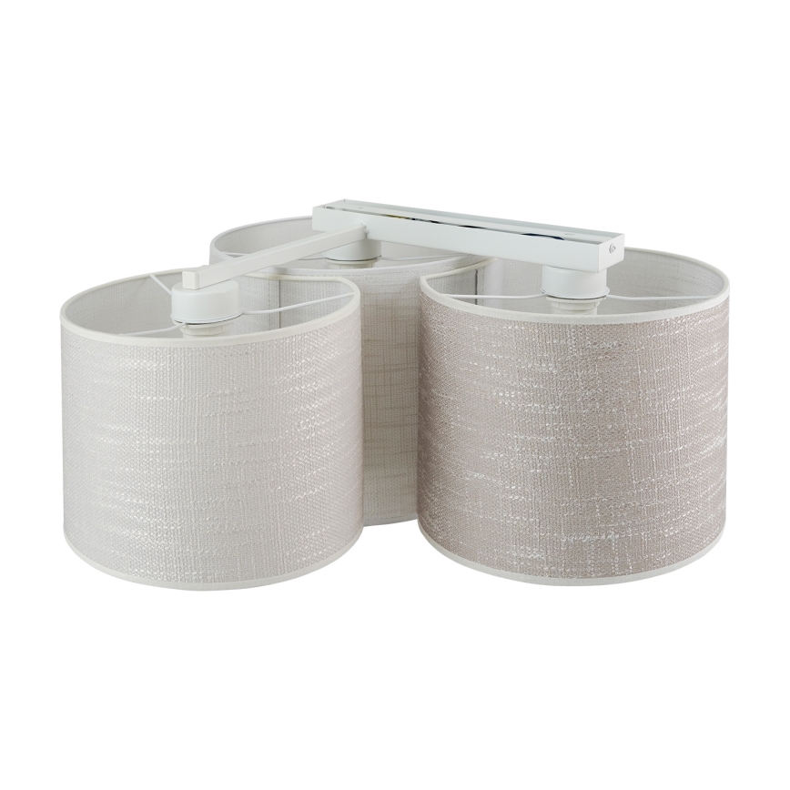 Brilagi - Griestu gaismeklis SNAKE 3xE27/15W/230V 50x57 cm pelēks/krēmīgs