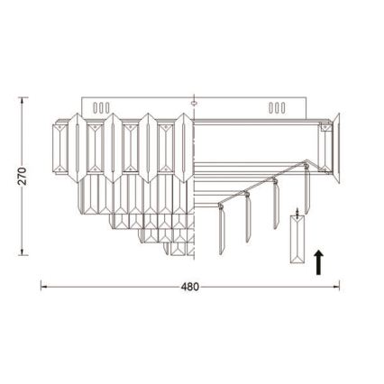BRILAGI - Griestu gaismeklis SPECTRA 5xE14/40W/230V Ø 48 cm spīdīgs hroms