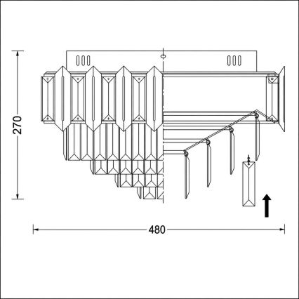 BRILAGI - Griestu gaismeklis SPECTRA 5xE14/40W/230V Ø 48 cm zelta