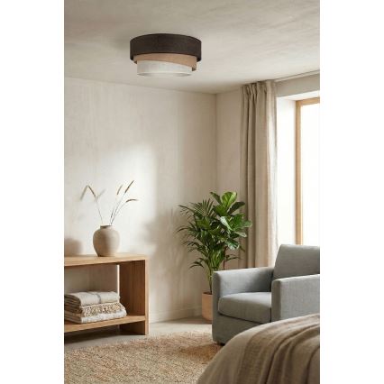 Brilagi - Griestu gaismeklis TRIO 1xE27/60W/230V Ø 40 cm brūna/bēša/balta