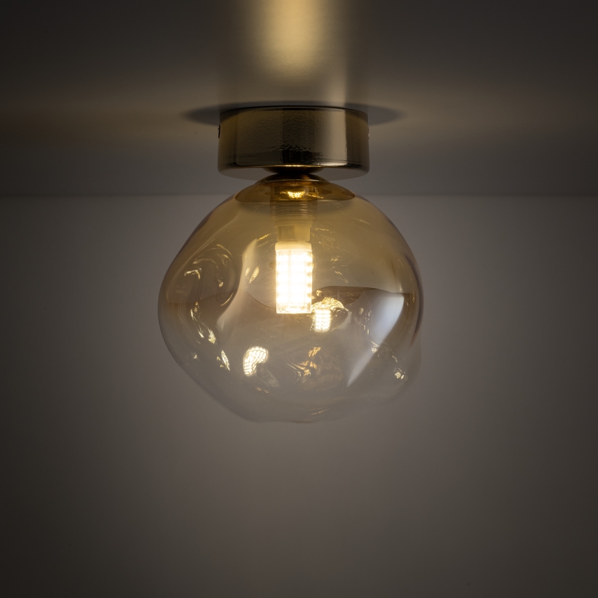 Brilagi - Griestu gaismeklis VULCANO 1xG9/8W/230V zelta/dūmakaini bēšs