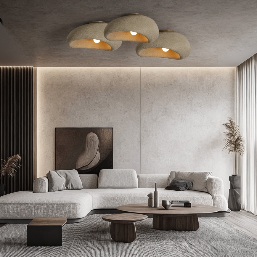 BRILAGI - Griestu gaismeklis WABI SABI 1xE27/60W/230V Ø 50 cm bēšs