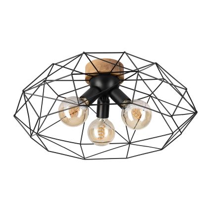 Brilagi - Griestu gaismeklis WOODY BASKET 3xE27/60W/230V Ø 60 cm ozols