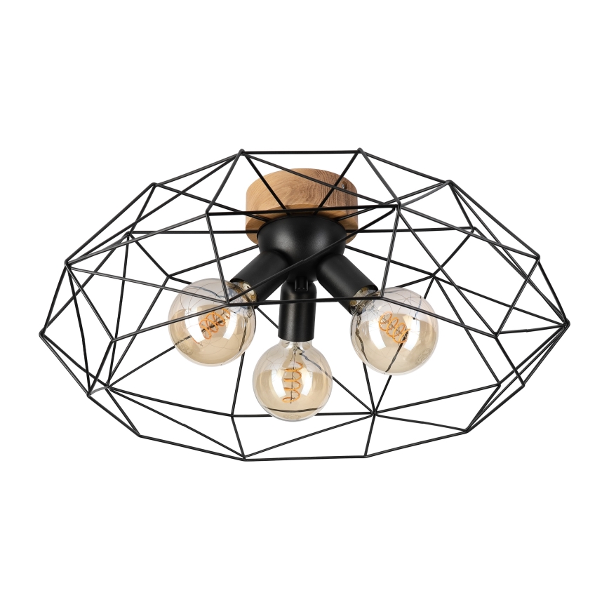 Brilagi - Griestu gaismeklis WOODY BASKET 3xE27/60W/230V Ø 60 cm ozols