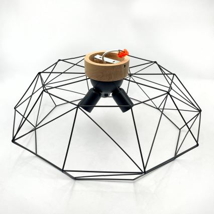 Brilagi - Griestu gaismeklis WOODY BASKET 3xE27/60W/230V Ø 60 cm ozols