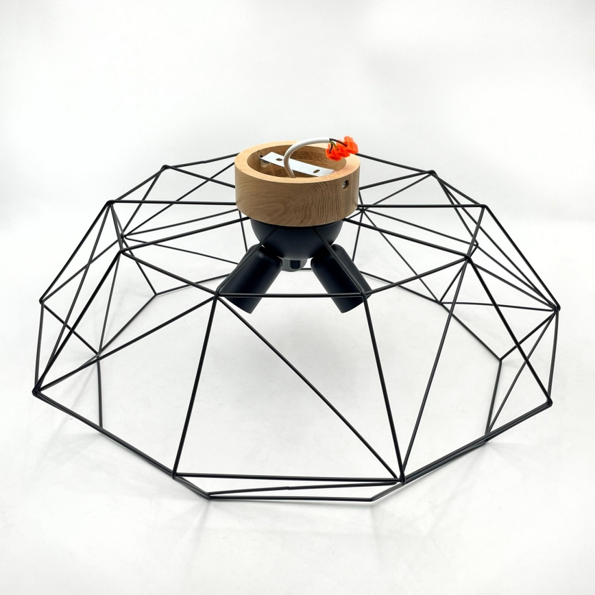 Brilagi - Griestu gaismeklis WOODY BASKET 3xE27/60W/230V Ø 60 cm ozols