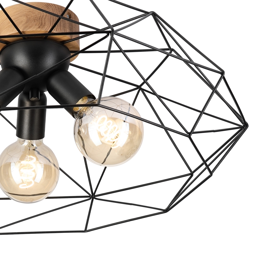 Brilagi - Griestu gaismeklis WOODY BASKET 3xE27/60W/230V Ø 60 cm ozols