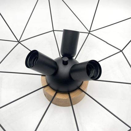 Brilagi - Griestu gaismeklis WOODY BASKET 3xE27/60W/230V Ø 60 cm ozols