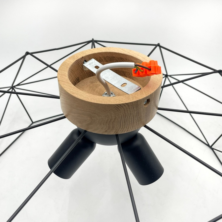 Brilagi - Griestu gaismeklis WOODY BASKET 3xE27/60W/230V Ø 60 cm ozols