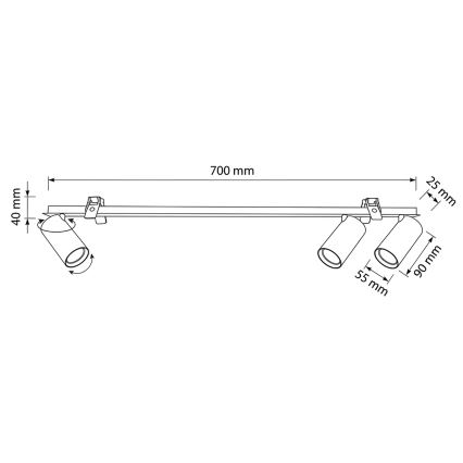 Brilagi - griestu iebūvējamais gaismeklis SELE 3xGU10/30W/230V balts