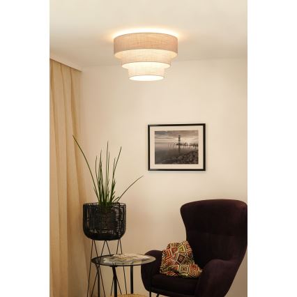 Brilagi - Griestu lampa ALASKA LUNETA 1xE27/15W/230V d. 45 cm pelēka/krēmkrāsa