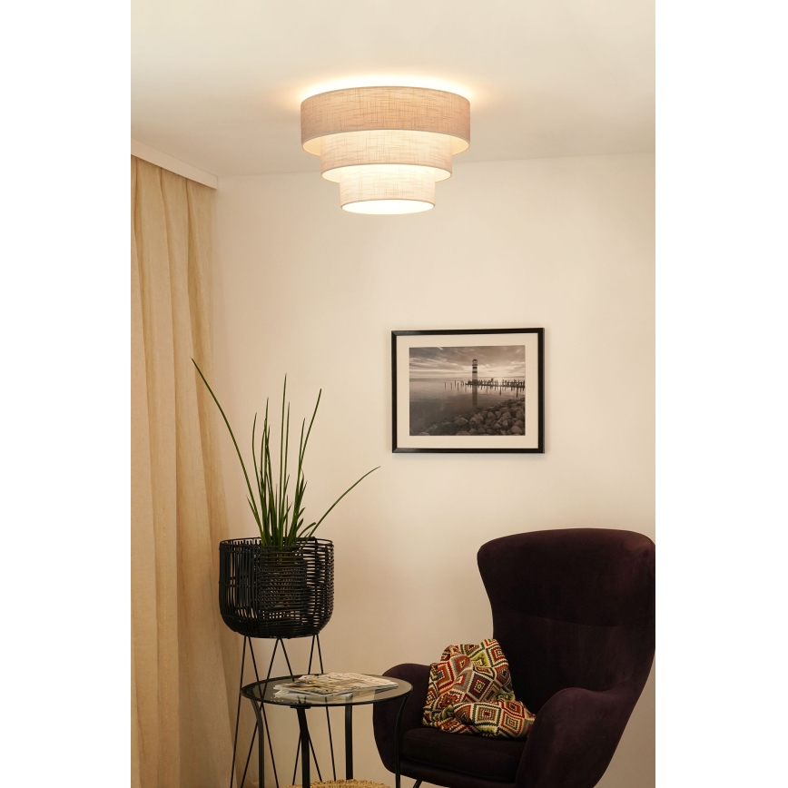 Brilagi - Griestu lampa ALASKA LUNETA 1xE27/15W/230V d. 45 cm pelēka/krēmkrāsa