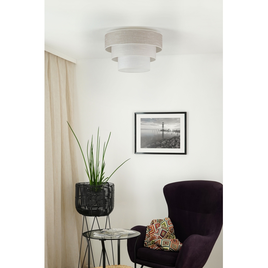 Brilagi - Griestu lampa ALASKA LUNETA 1xE27/15W/230V d. 45 cm pelēka/krēmkrāsa