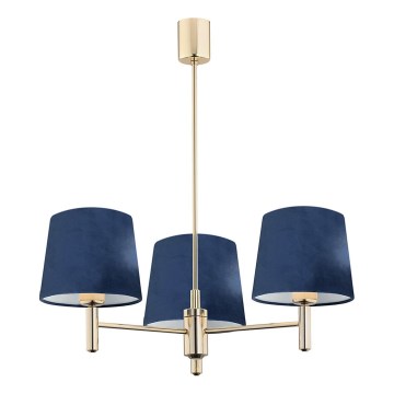 Brilagi - Griestu lampa ar stieni MONTE 3xE27/15W/230V zila/zelta