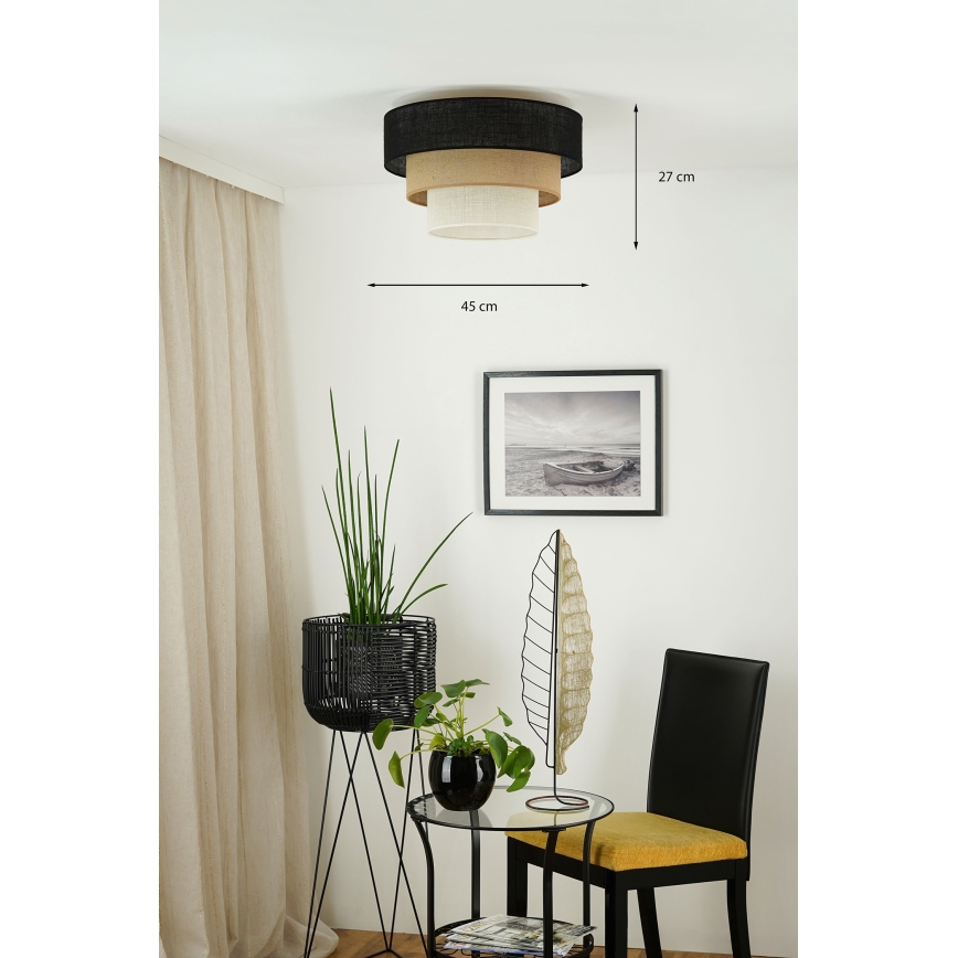 Brilagi - Griestu lampa ASPEN LUNETA 1xE27/15W/230V d. 45 cm melna/bēša/krēmkrāsa