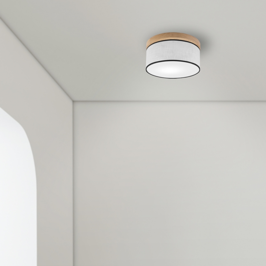 Brilagi - Griestu lampa BELLADONNA 1xE27/15W/230V d. 30 cm balta/ozols