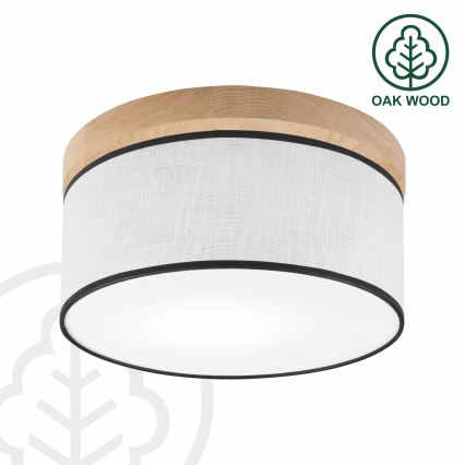 Brilagi - Griestu lampa BELLADONNA 1xE27/15W/230V d. 30 cm balta/ozols