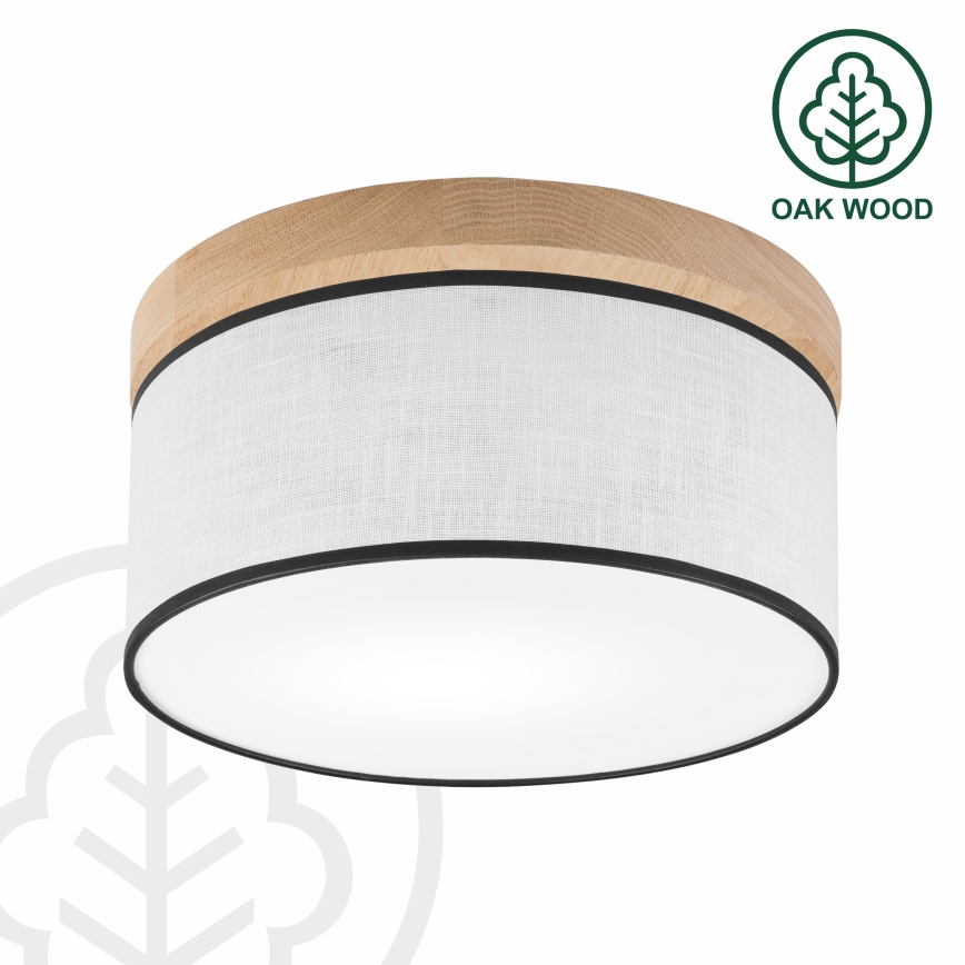 Brilagi - Griestu lampa BELLADONNA 1xE27/15W/230V d. 30 cm balta/ozols