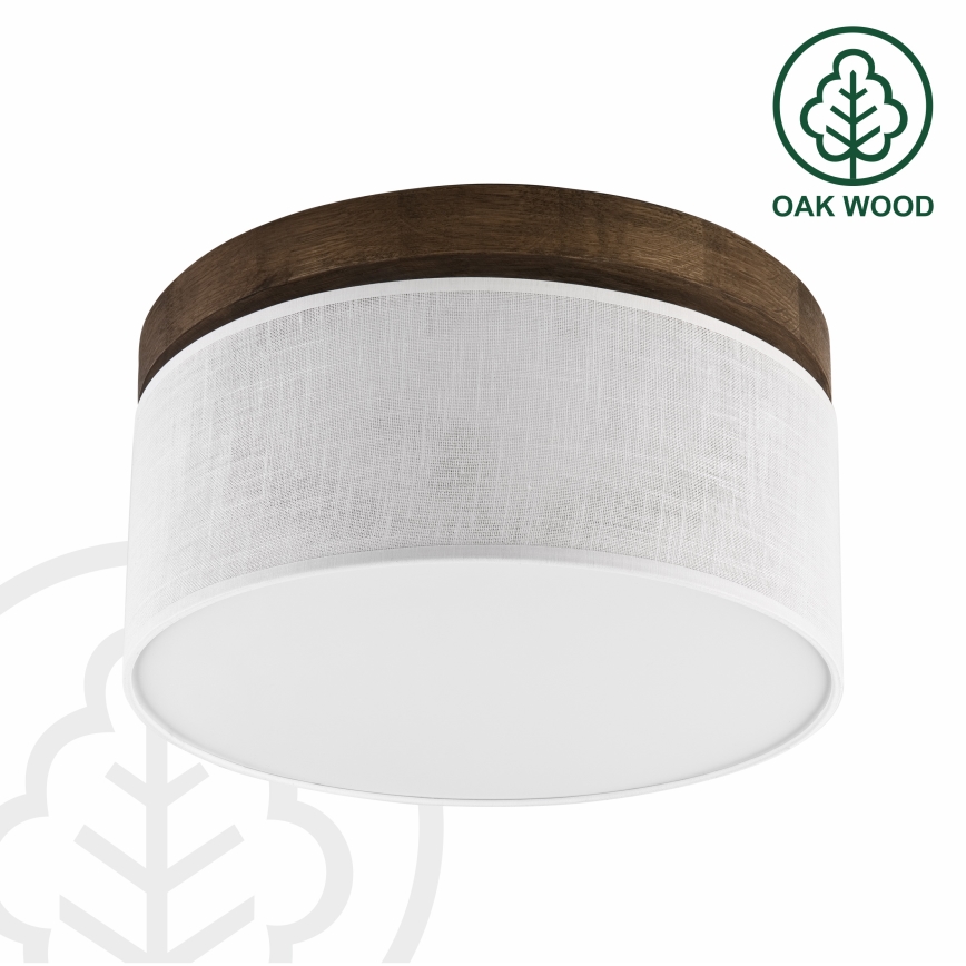 Brilagi - Griestu lampa BELLADONNA 1xE27/15W/230V d. 30 cm balta/ozols