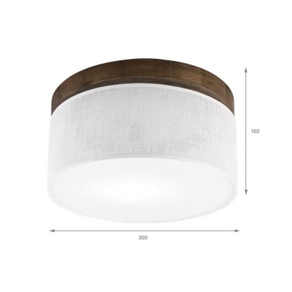 Brilagi - Griestu lampa BELLADONNA 1xE27/15W/230V d. 30 cm balta/ozols