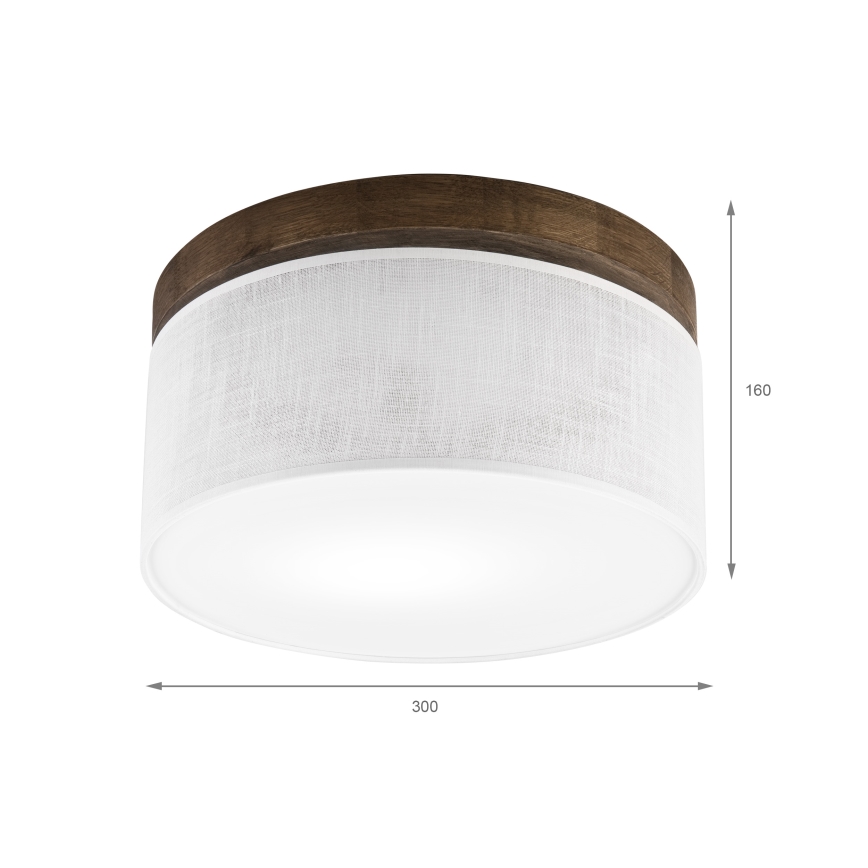 Brilagi - Griestu lampa BELLADONNA 1xE27/15W/230V d. 30 cm balta/ozols