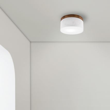 Brilagi - Griestu lampa BELLADONNA 1xE27/15W/230V d. 30 cm balta/ozols ķirsis