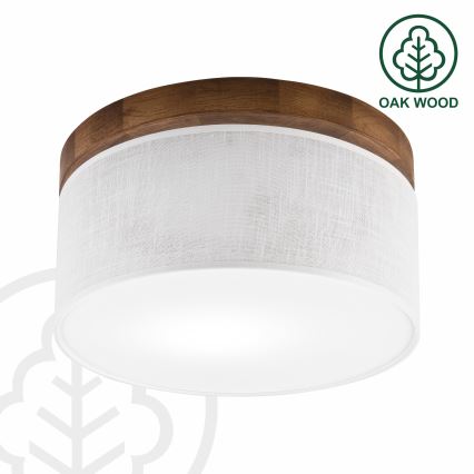 Brilagi - Griestu lampa BELLADONNA 1xE27/15W/230V d. 30 cm balta/ozols ķirsis
