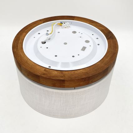 Brilagi - Griestu lampa BELLADONNA 1xE27/15W/230V d. 30 cm balta/ozols ķirsis