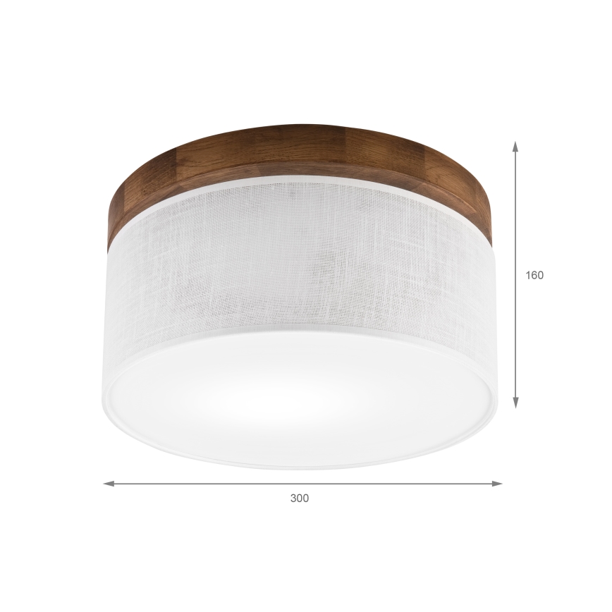 Brilagi - Griestu lampa BELLADONNA 1xE27/15W/230V d. 30 cm balta/ozols ķirsis
