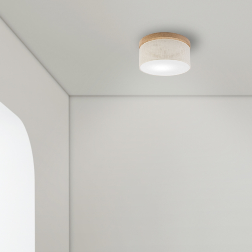 Brilagi - Griestu lampa BELLADONNA 1xE27/15W/230V d. 30 cm krēmkrāsa/ozols