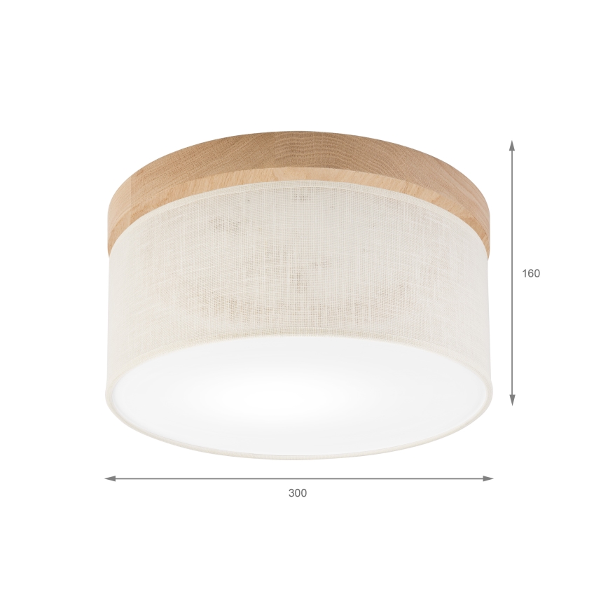 Brilagi - Griestu lampa BELLADONNA 1xE27/15W/230V d. 30 cm krēmkrāsa/ozols