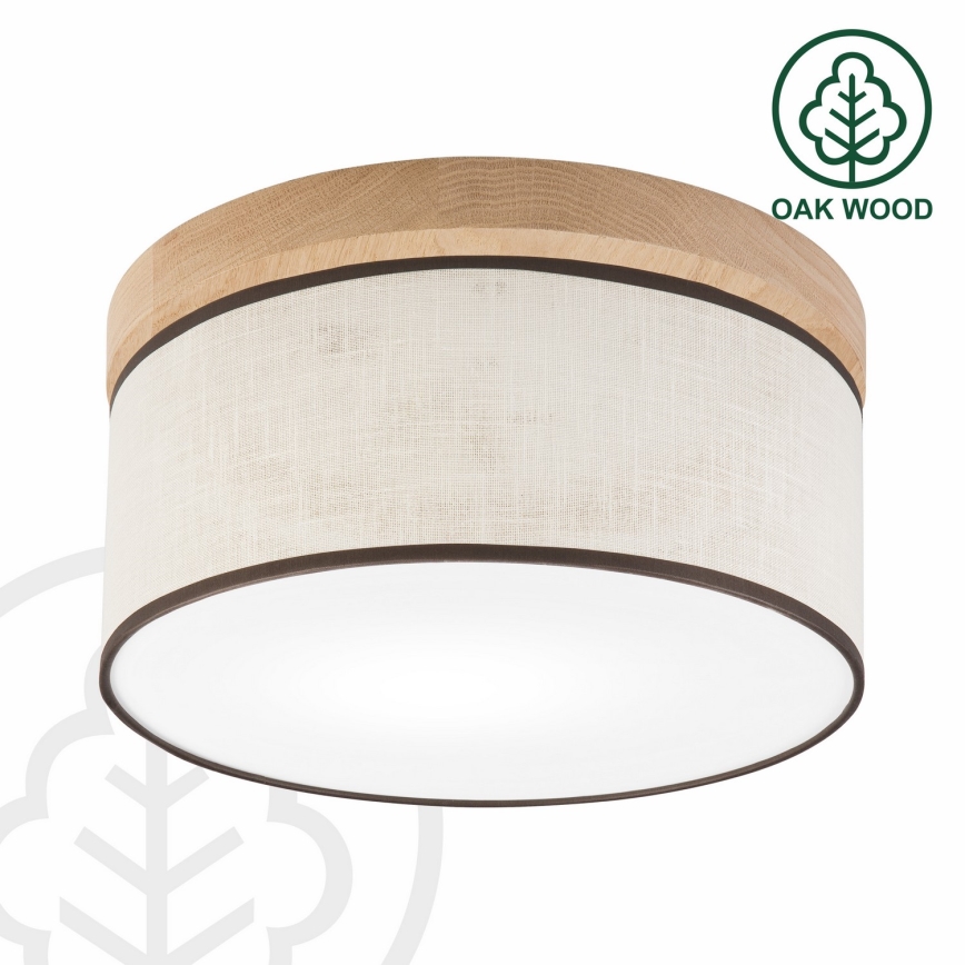 Brilagi - Griestu lampa BELLADONNA 1xE27/15W/230V d. 30 cm krēmkrāsa/ozols