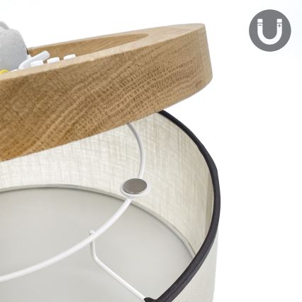 Brilagi - Griestu lampa BELLADONNA 1xE27/15W/230V d. 30 cm krēmkrāsa/ozols