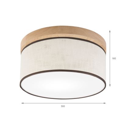 Brilagi - Griestu lampa BELLADONNA 1xE27/15W/230V d. 30 cm krēmkrāsa/ozols