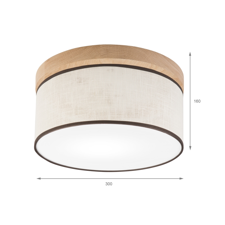 Brilagi - Griestu lampa BELLADONNA 1xE27/15W/230V d. 30 cm krēmkrāsa/ozols
