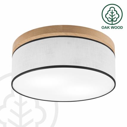 Brilagi - Griestu lampa BELLADONNA 2xE27/15W/230V d. 40 cm balta/ozols