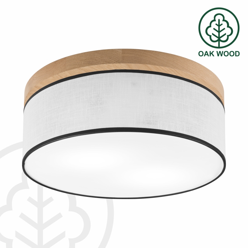 Brilagi - Griestu lampa BELLADONNA 2xE27/15W/230V d. 40 cm balta/ozols