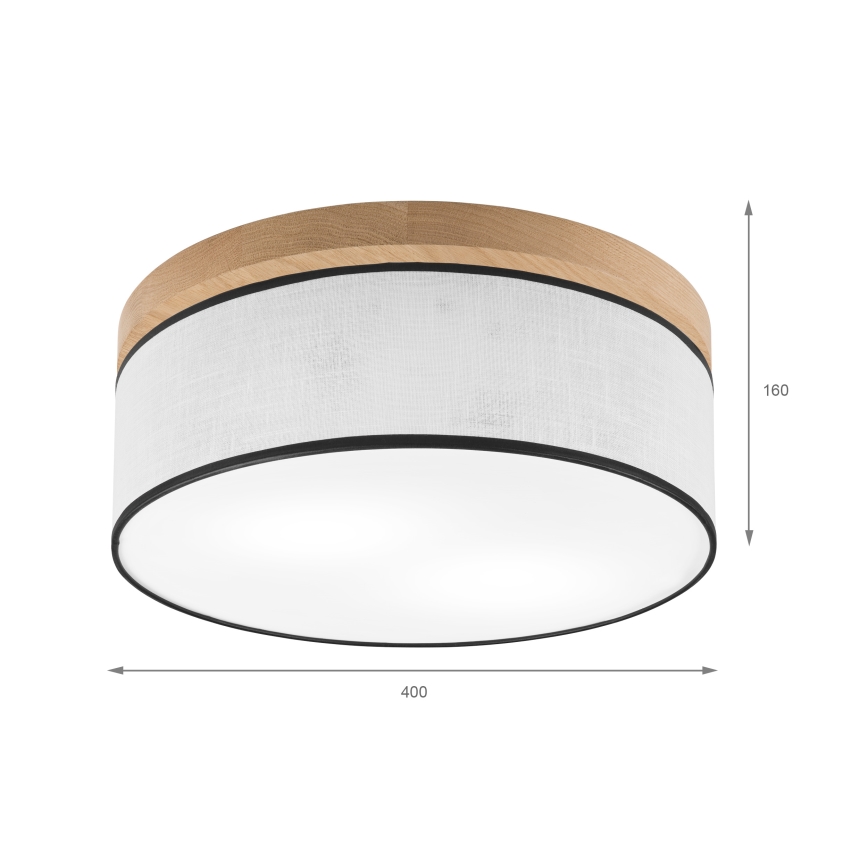 Brilagi - Griestu lampa BELLADONNA 2xE27/15W/230V d. 40 cm balta/ozols
