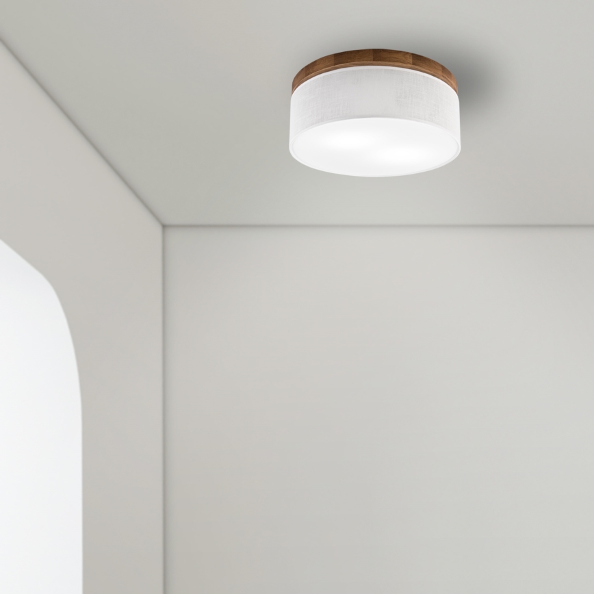 Brilagi - Griestu lampa BELLADONNA 2xE27/15W/230V d. 40 cm balta/ozols ķirsis