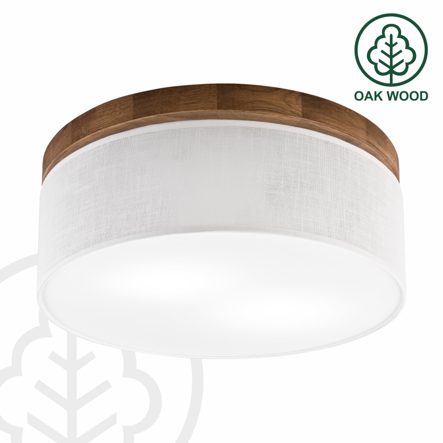 Brilagi - Griestu lampa BELLADONNA 2xE27/15W/230V d. 40 cm balta/ozols ķirsis