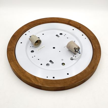 Brilagi - Griestu lampa BELLADONNA 2xE27/15W/230V d. 40 cm balta/ozols ķirsis